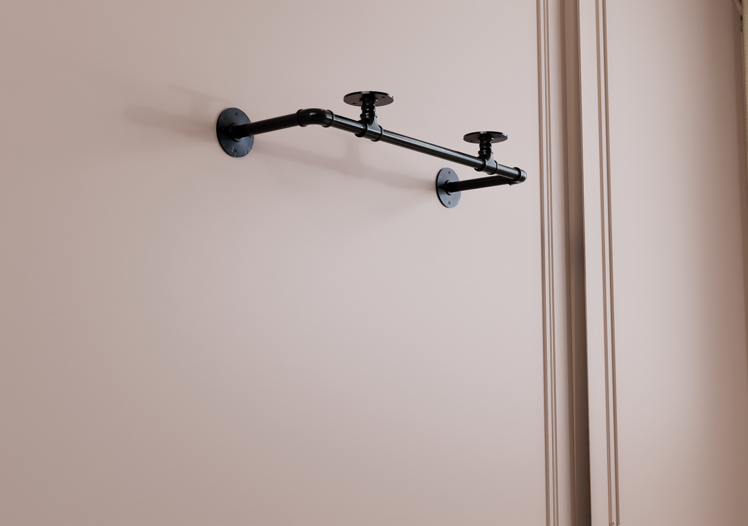 Compact Wall Mounted Clothes Rack with Shelf Bracket (1877)