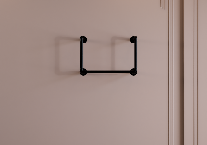 Compact Double Tier Shelf Bracket with Clothes Bar (3544)