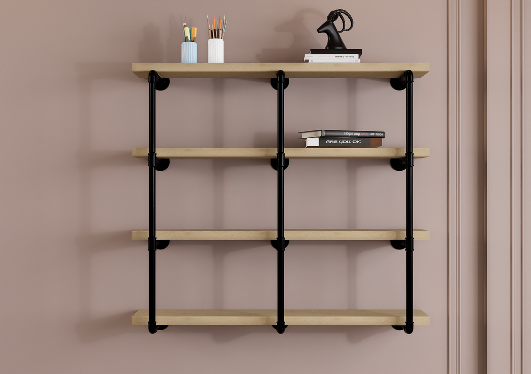 4-Tier Industrial Shelving Brackets Set of 3 (182)