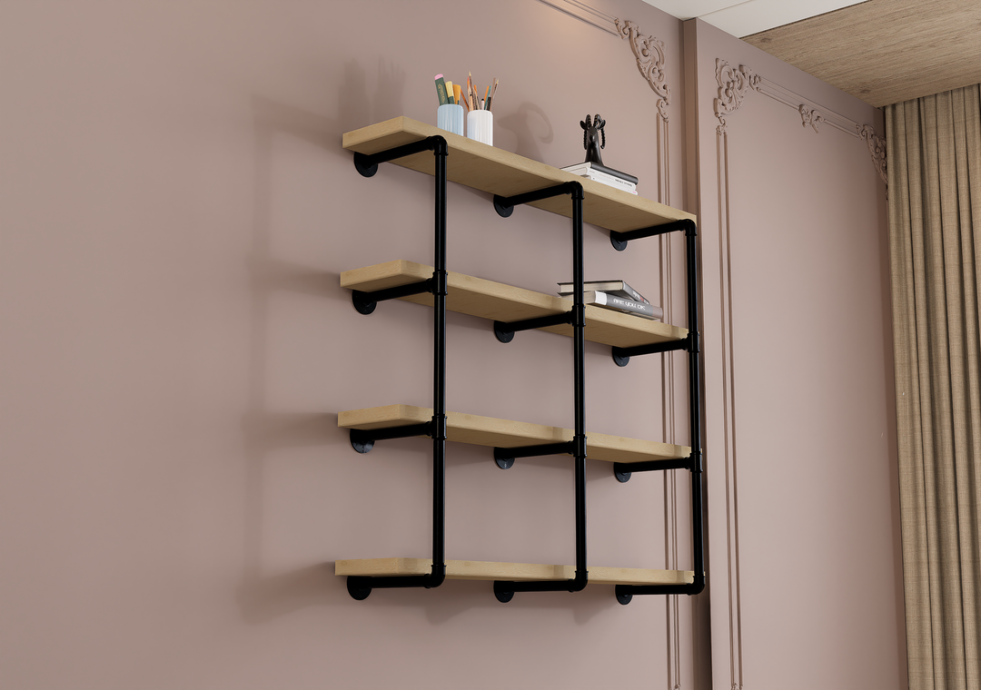 4-Tier Industrial Shelving Brackets Set of 3 (182)