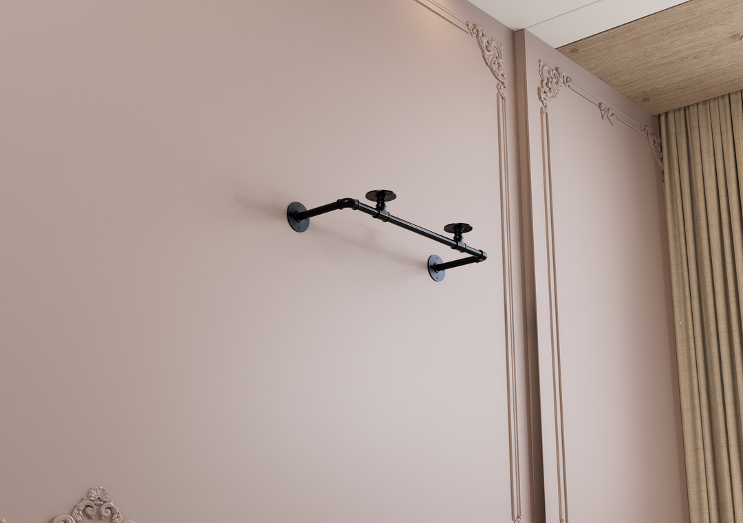 Compact Wall Mounted Clothes Rack with Shelf Bracket (1877)