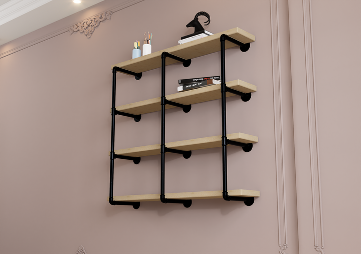 4-Tier Industrial Shelving Brackets Set of 3 (182)