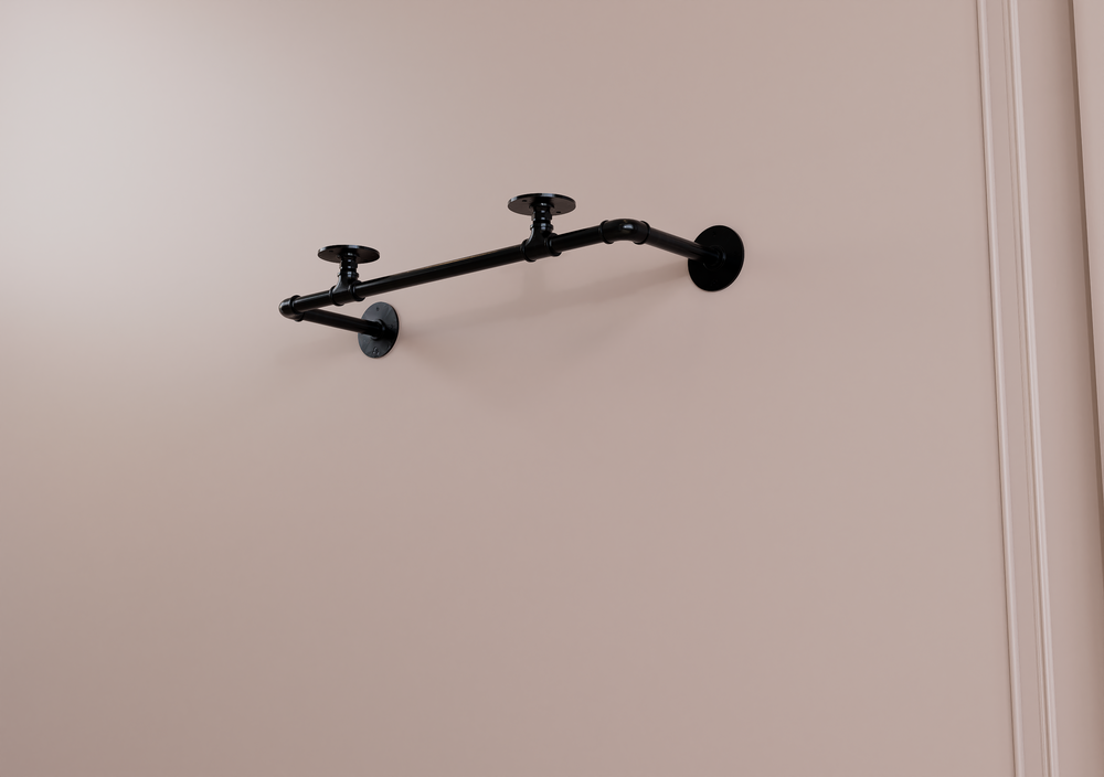 Compact Wall Mounted Clothes Rack with Shelf Bracket (1877)
