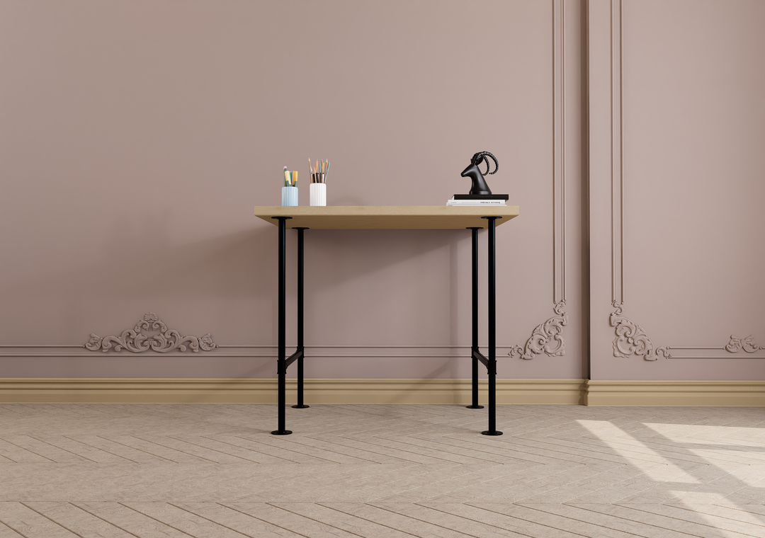 Minimalist Black Steel Table Legs Set of 2 (4894)