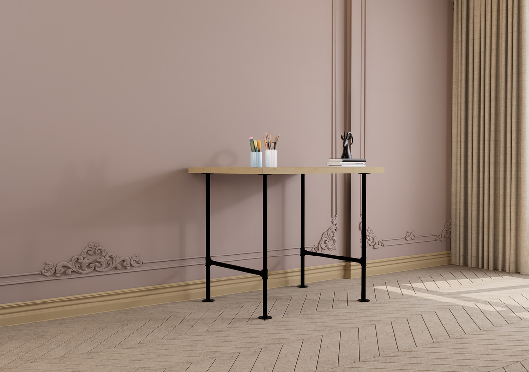 Minimalist Black Steel Table Legs Set of 2 (4894)