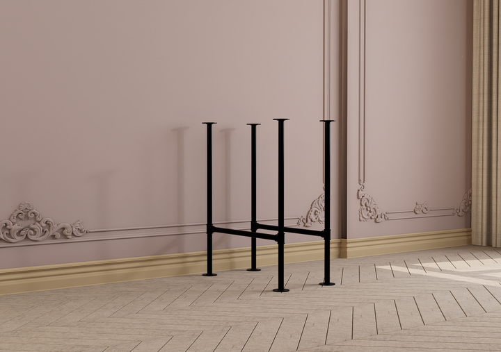Minimalist Black Steel Table Legs Set of 2 (4894)