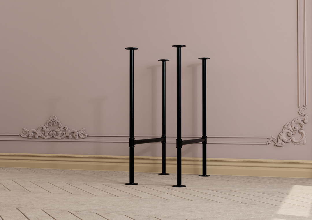 Minimalist Black Steel Table Legs Set of 2 (4894)