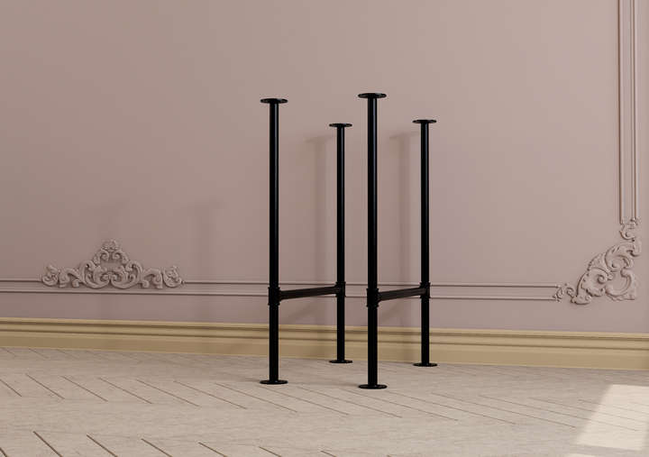Minimalist Black Steel Table Legs Set of 2 (4894)