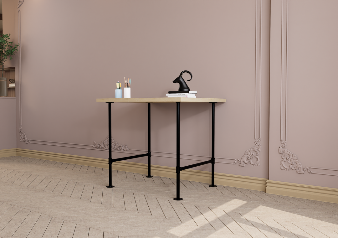 Minimalist Black Steel Table Legs Set of 2 (4894)