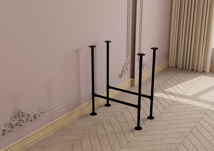 Minimalist Black Steel Table Legs Set of 2 (4894)