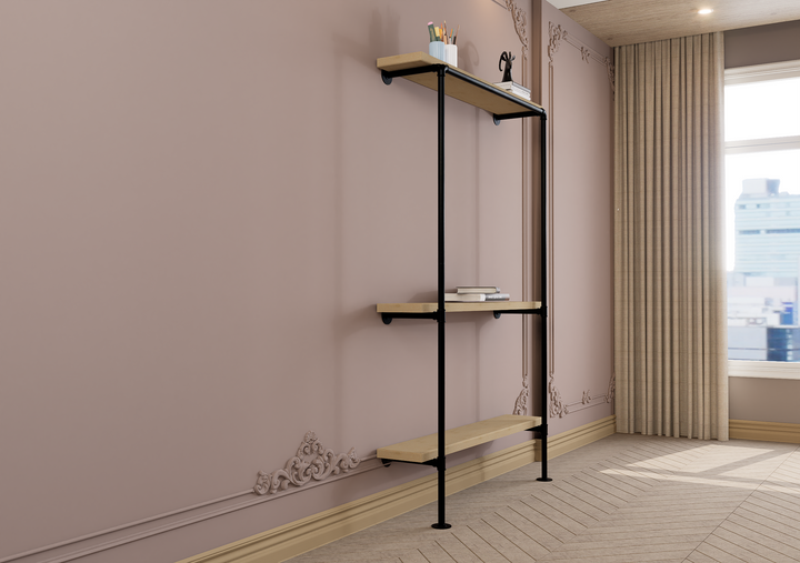 Wide Triple Tier Floor and Wall Mounted Rac