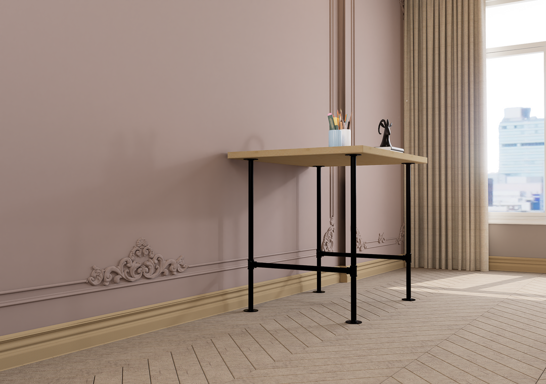 Minimalist Black Steel Table Legs Set of 2 (4894)
