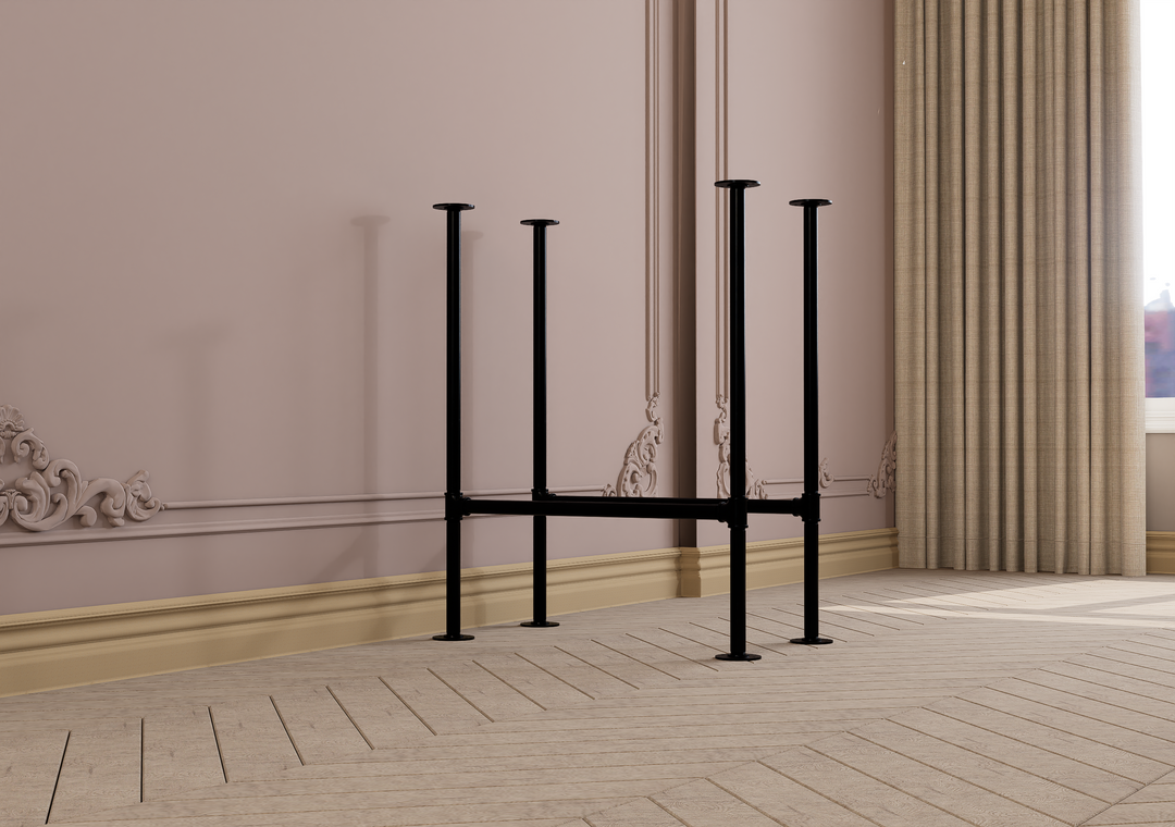 Minimalist Black Steel Table Legs Set of 2 (4894)