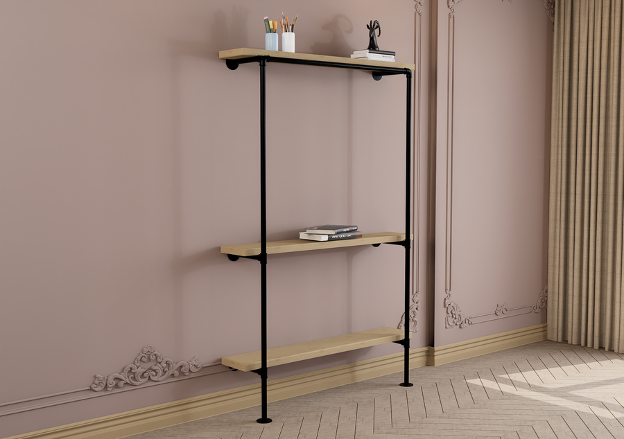 Wide Triple Tier Floor and Wall Mounted Rac