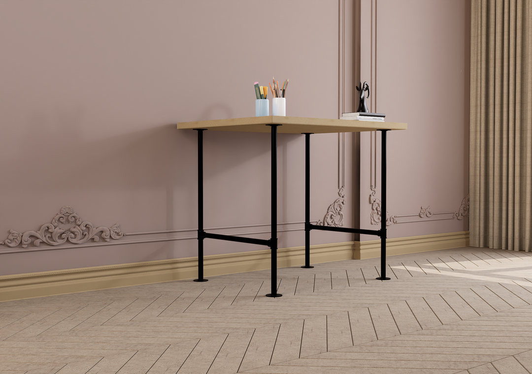 Minimalist Black Steel Table Legs Set of 2 (4894)