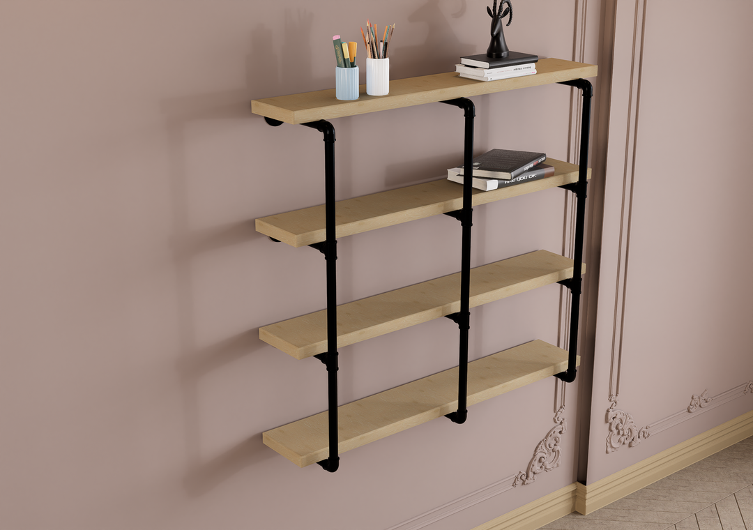4-Tier Industrial Shelving Brackets Set of 3 (182)
