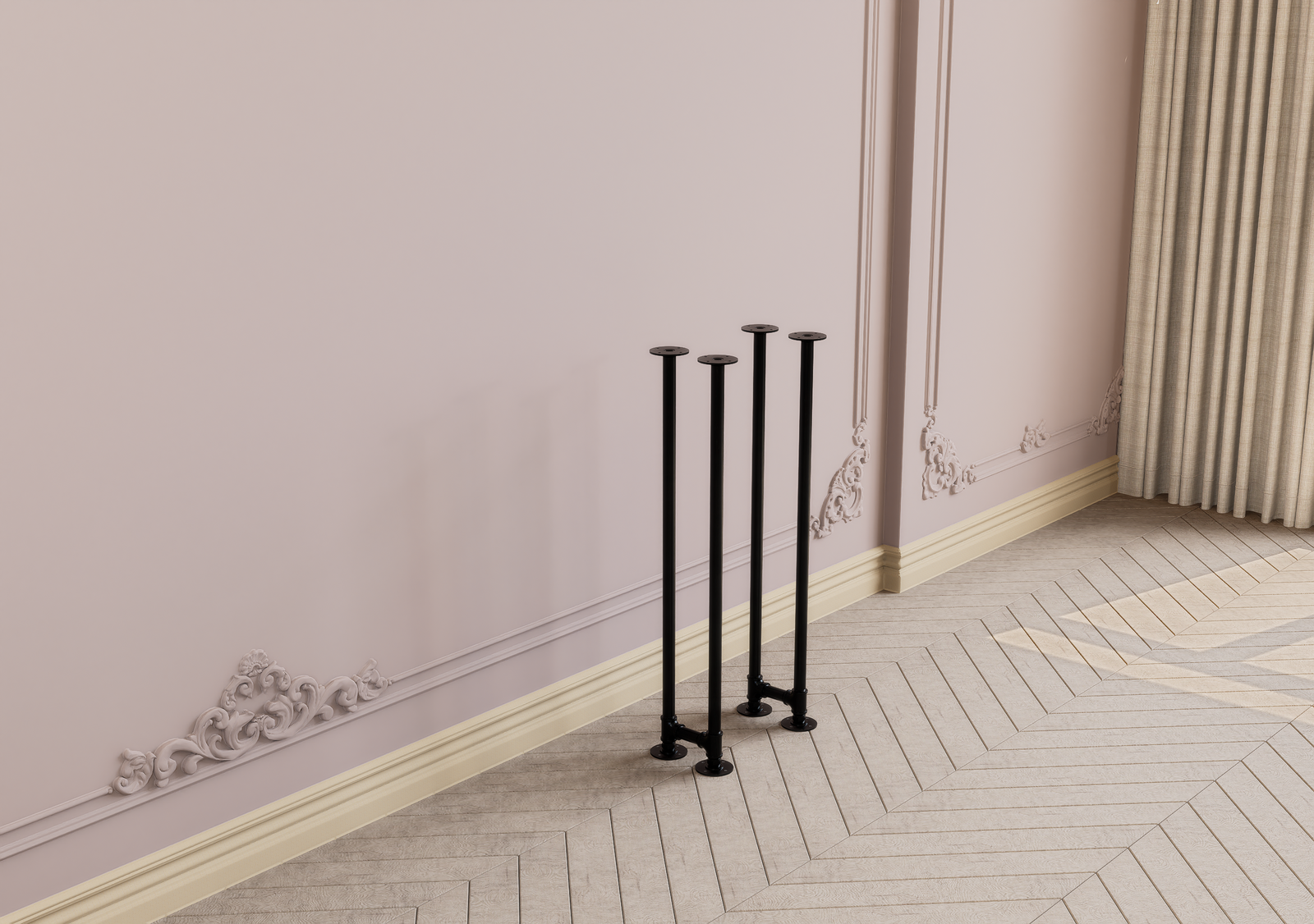 DIY Modern Black Iron Minimalist Base for Console (D120)