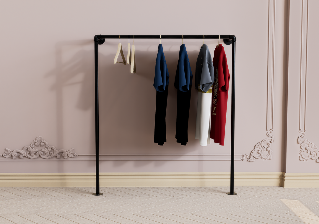 Minimalist Pipe Iron Clothing Rack (D2)
