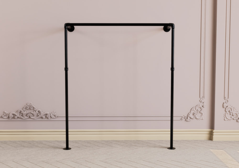 Industrial Pipe Wall & Floor Mounted Clothes Rack (D121)