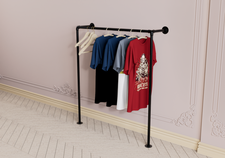 Minimalist Pipe Iron Clothing Rack (D2)