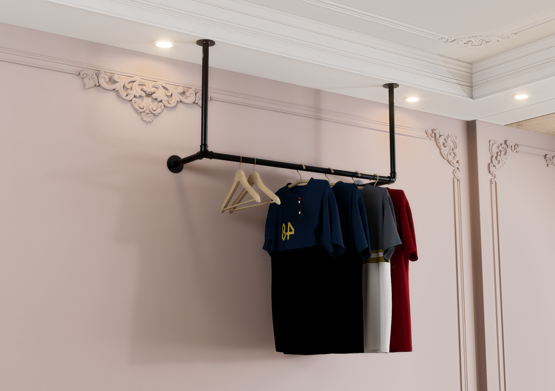 Ceiling & Wall Mounted Iron Clothes Rack (D3)