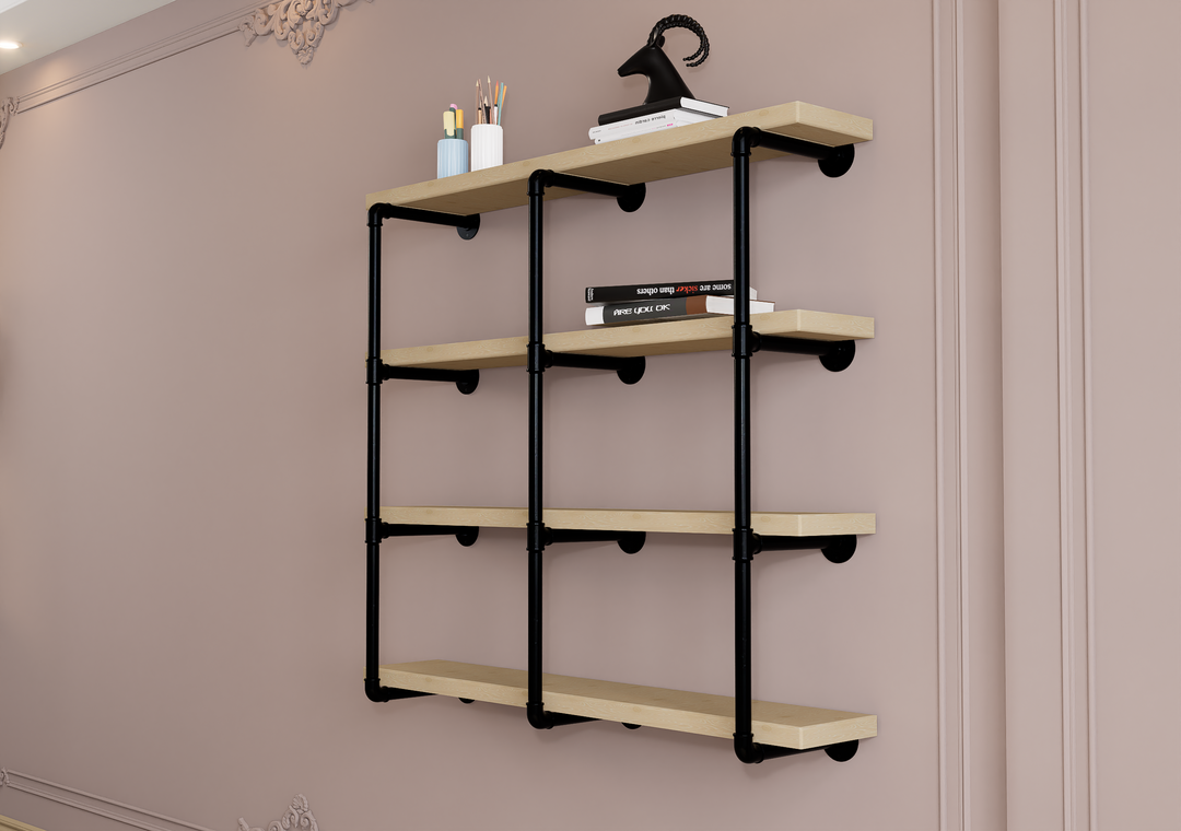 4-Tier Industrial Shelving Brackets Set of 3 (182)