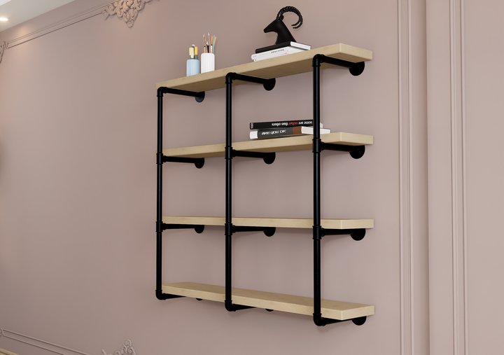 4-Tier Industrial Shelving Brackets Set of 3 (182)