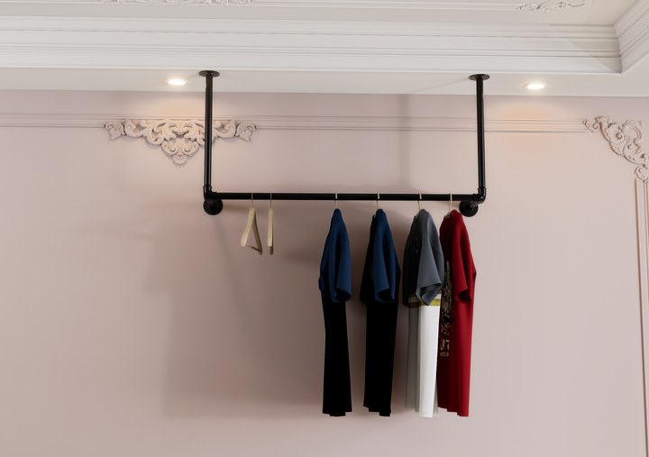 Ceiling & Wall Mounted Iron Clothes Rack (D3)
