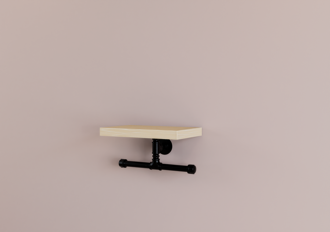 Wall Shelf with Upside Down T Bracket Towel Holder(D153)