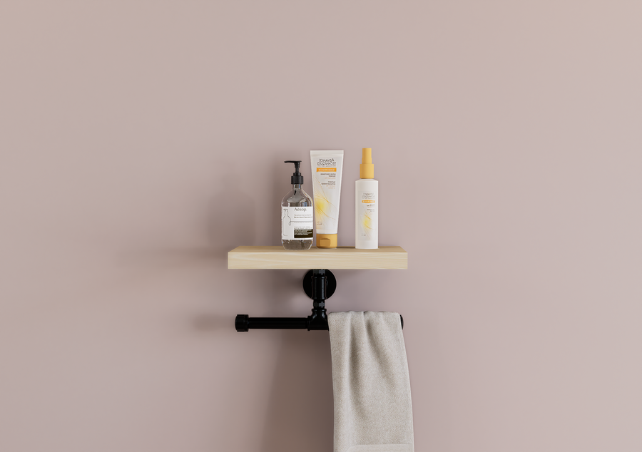 Wall Shelf with Upside Down T Bracket Towel Holder(D153)