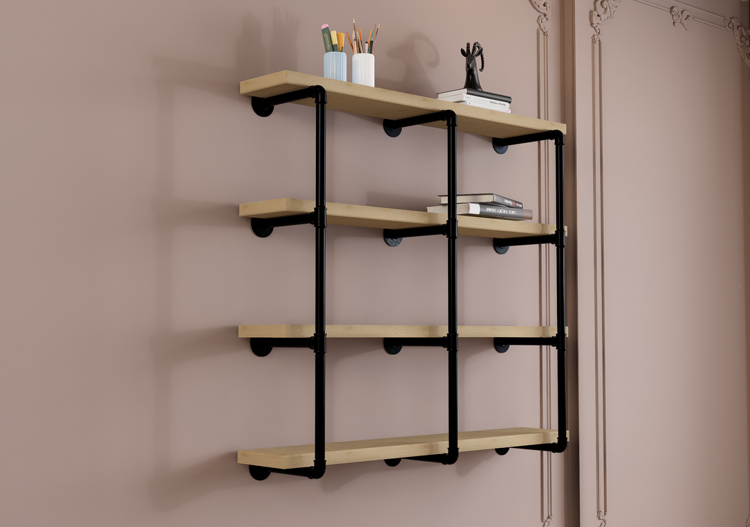 4-Tier Industrial Shelving Brackets Set of 3 (182)