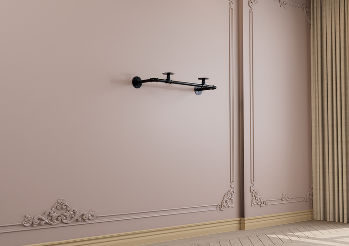 Compact Wall Mounted Clothes Rack with Shelf Bracket (1877)