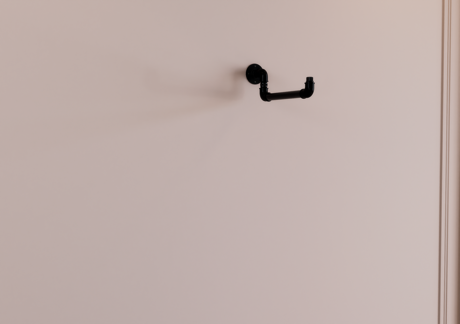 Single Level Quirky Industrial Black Steel Pipe Clothes Rack (D80)