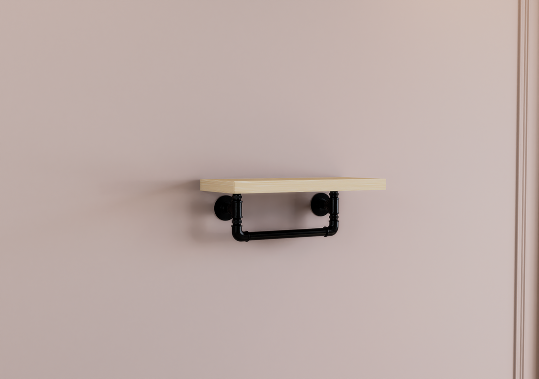 Compact Shelf Bracket with Towel Holder (D158)