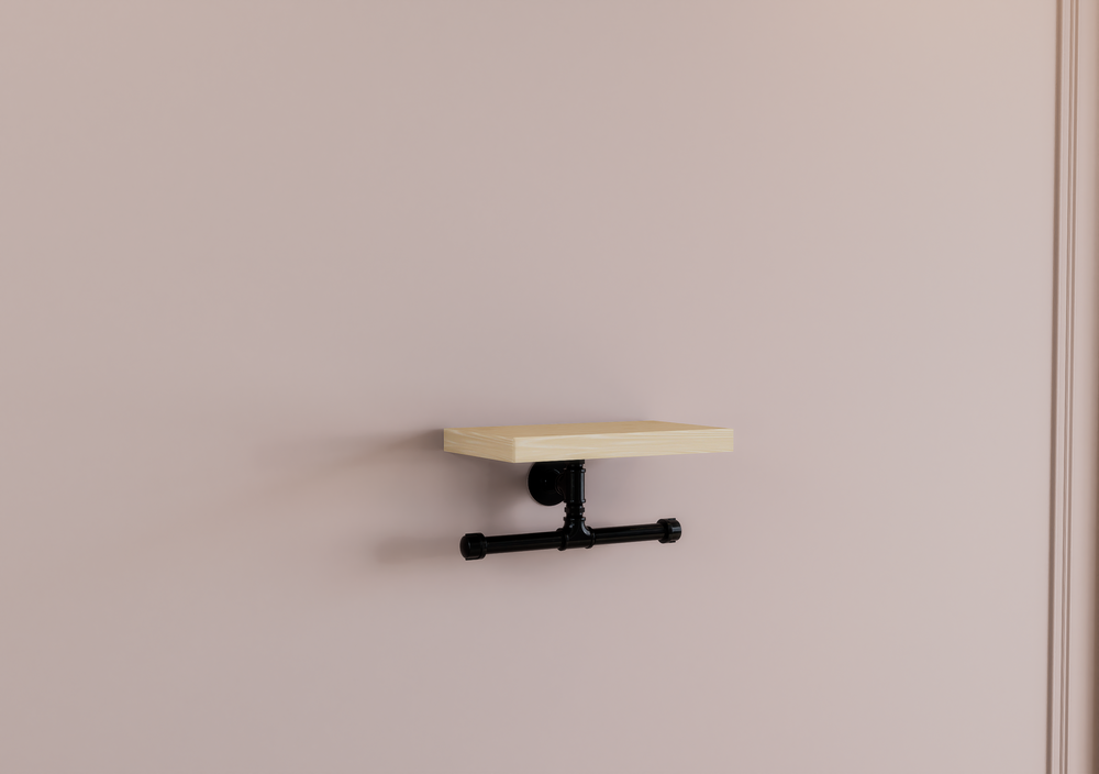 Wall Shelf with Upside Down T Bracket Towel Holder(D153)
