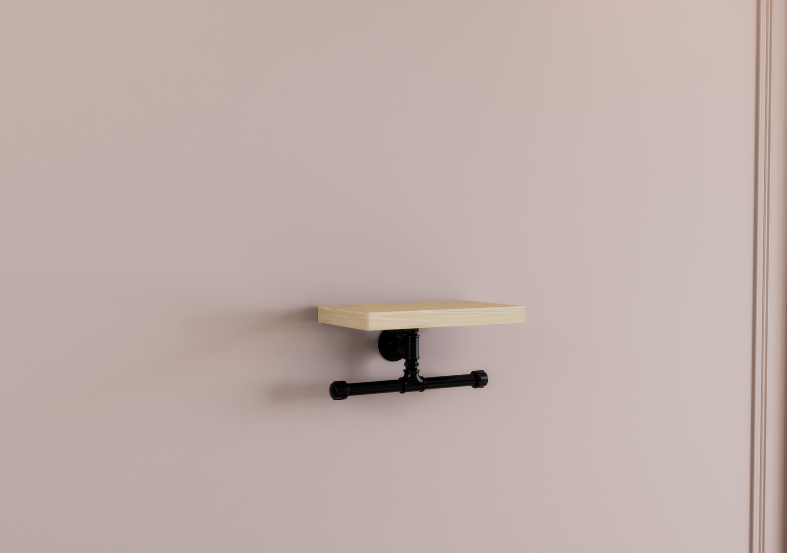 Wall Shelf with Upside Down T Bracket Towel Holder(D153)
