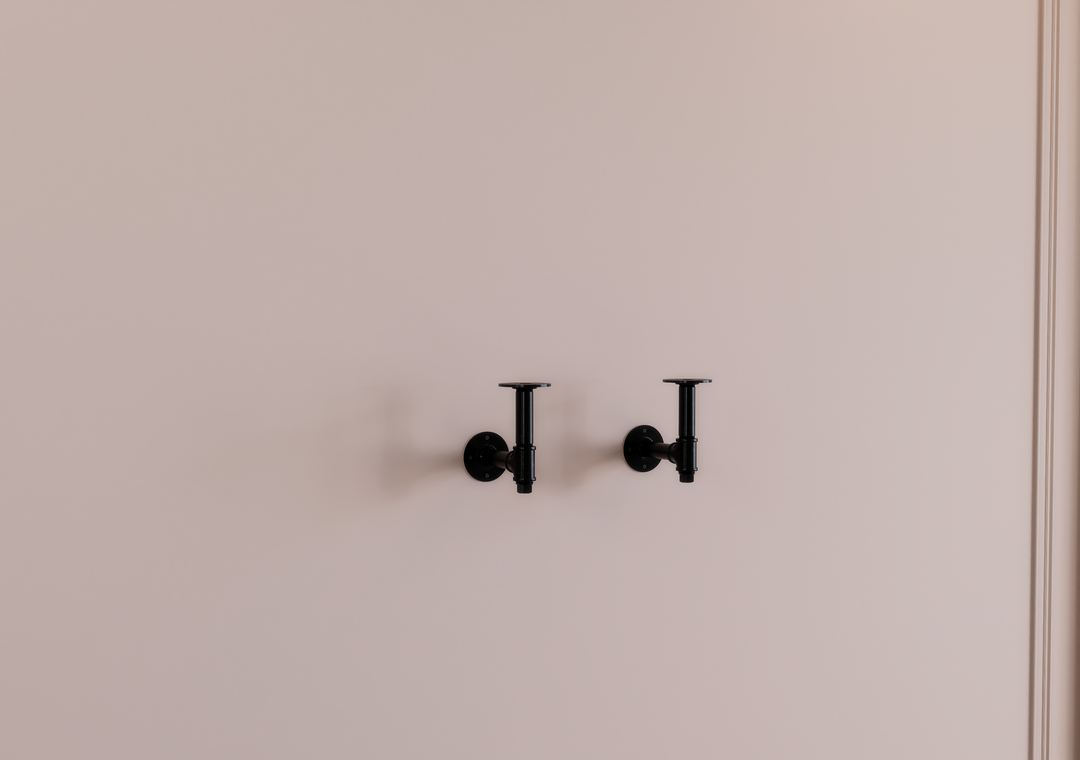 Pair Of Small Pipe Shelf Brackets  (D139)
