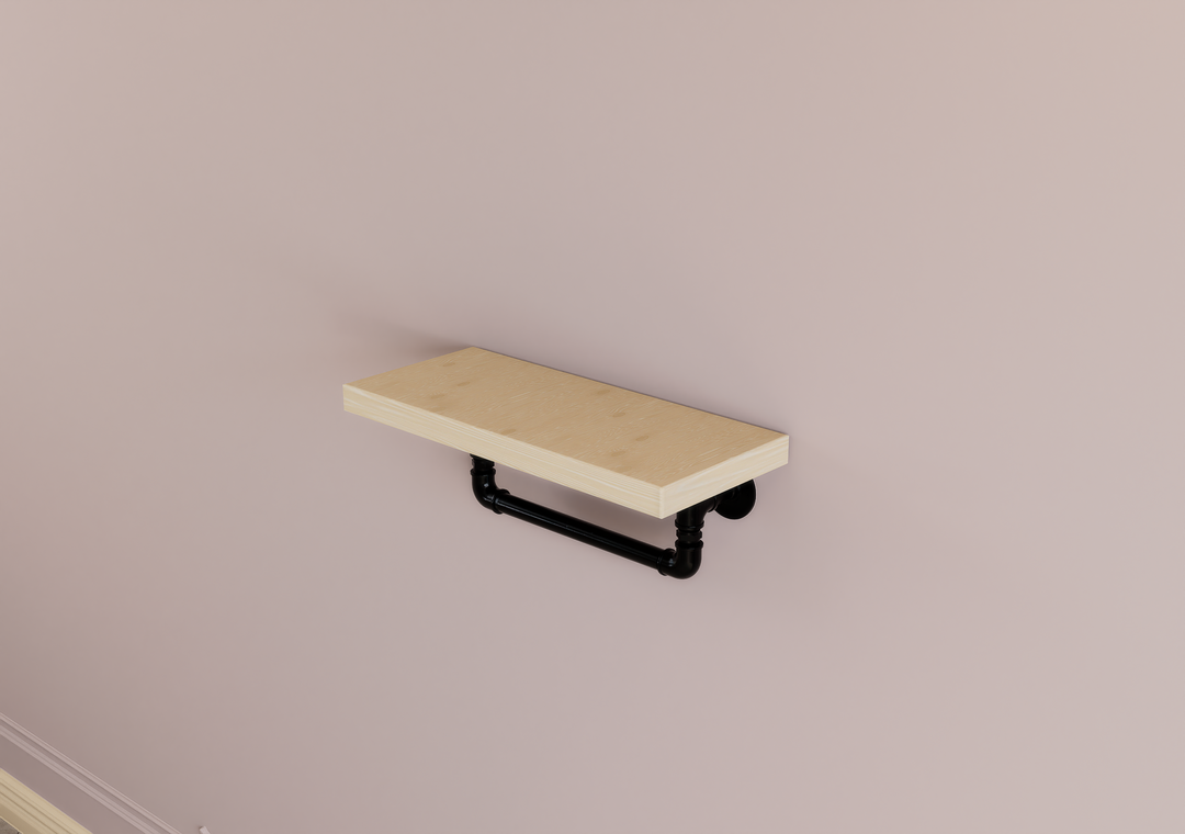 Compact Shelf Bracket with Towel Holder (D158)