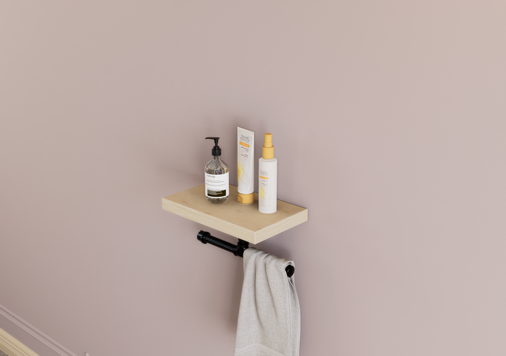 Wall Shelf with Upside Down T Bracket Towel Holder(D153)