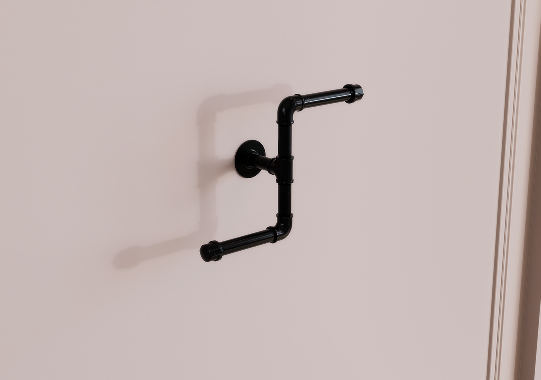 Industrial Black Pipe Inverted Toilet Paper Holder (D11)