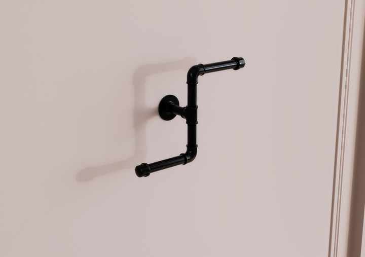 Industrial Black Pipe Inverted Toilet Paper Holder (D11)