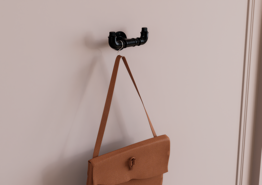 Rustic Dual Pipe Wall Hook (D123)