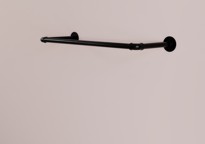 Industrial Black Steel Pipe Clothes Rack (D13)