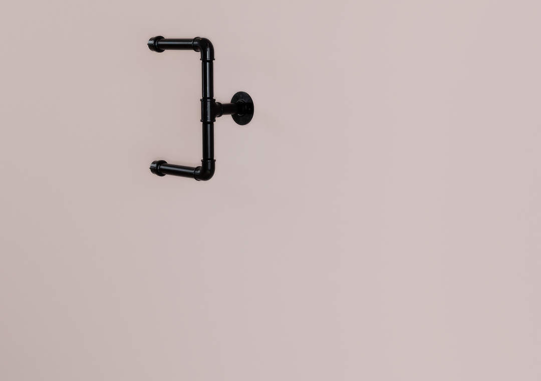 Industrial Black Pipe Dual Toilet Paper Holder (D15)