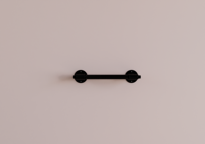 Industrial Wall Mounted Black Steel Pipe Towel Rack (D45)
