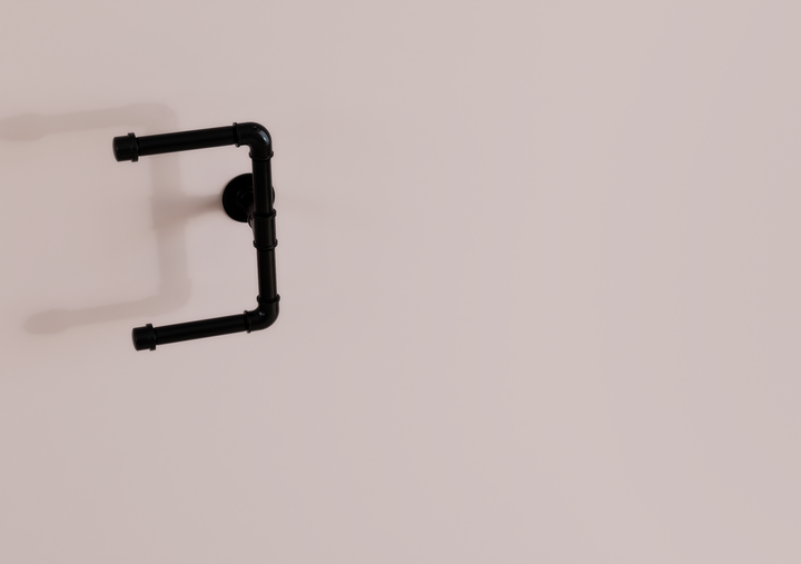 Industrial Black Pipe Dual Toilet Paper Holder (D15)