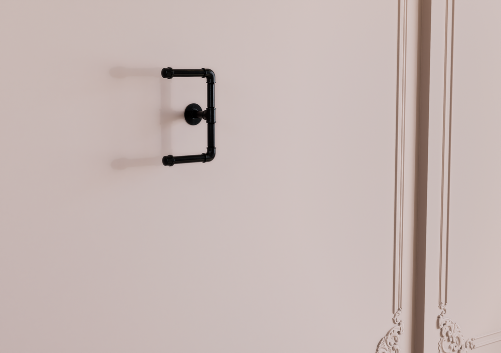Industrial Black Pipe Dual Toilet Paper Holder (D15)