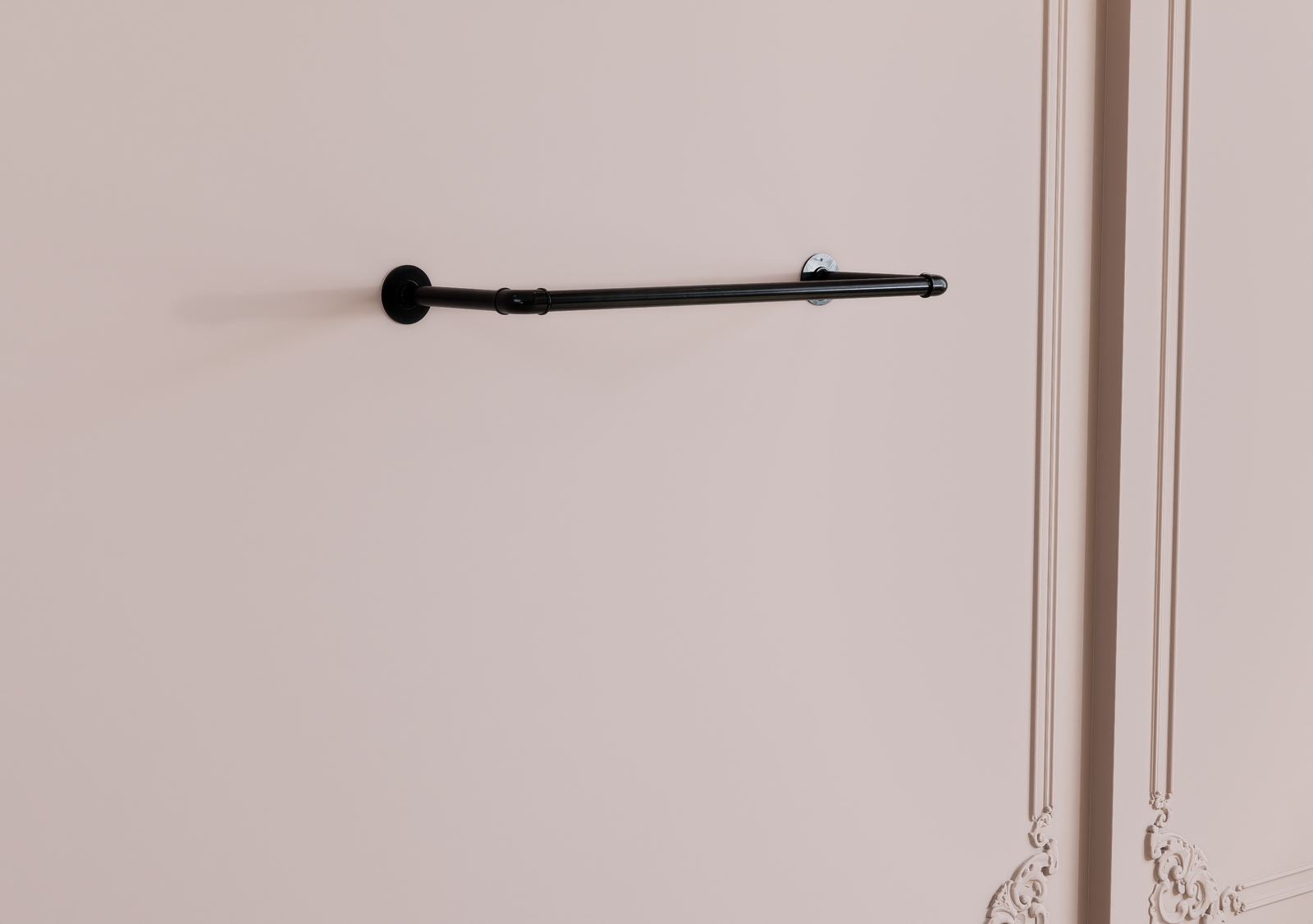 Industrial Black Steel Pipe Clothes Rack (D13)
