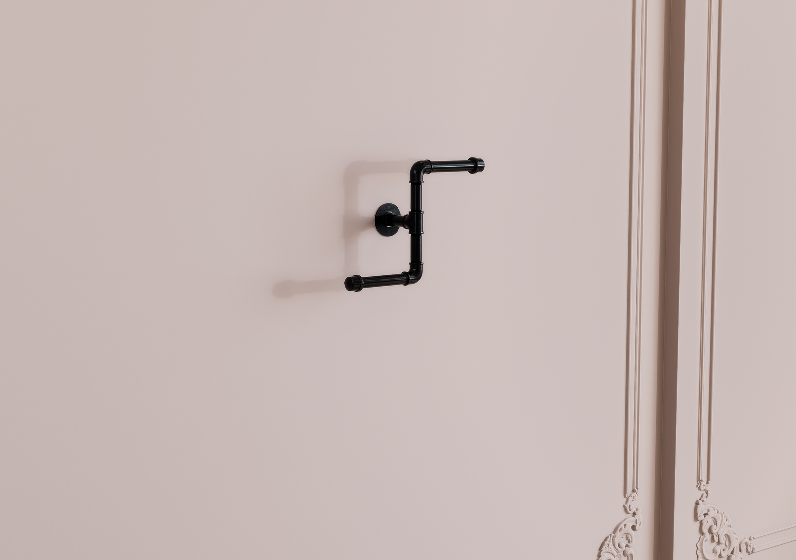 Industrial Black Pipe Inverted Toilet Paper Holder (D11)