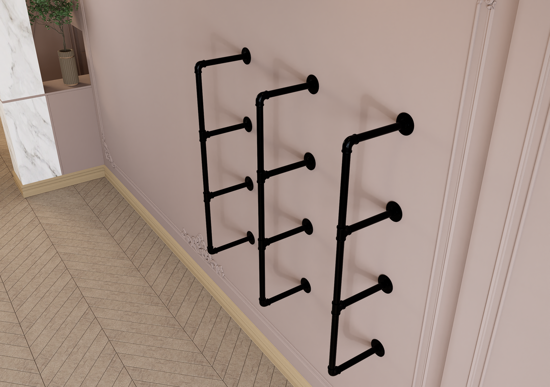 4-Tier Industrial Shelving Brackets Set of 3 (182)